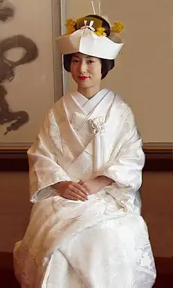 Een Japanse bruid met bruids-kimono