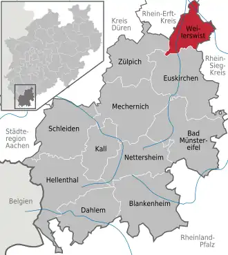 Kaart van Weilerswist