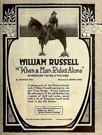 Advertentie voor When a Man Rides Alone