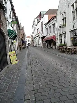 De Wijngaardstraat gezien in de richting van de Katelijnestraat