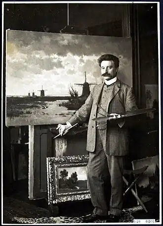 Willem Rip in zijn atelier