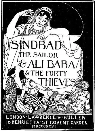 Engelse titelpagina van Sinbad en Ali Baba(1896), door William Strang