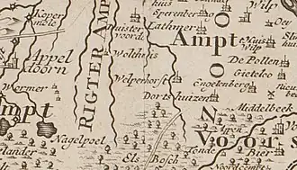 Wilperhorst op een kaart uit 1741