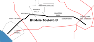 Kaart van Wilshire Boulevard