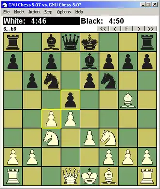 GNU Chess 5.0.7 op WinBoard 4.2.7