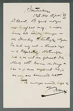 Brief van Witsen aan Verwey (1888)