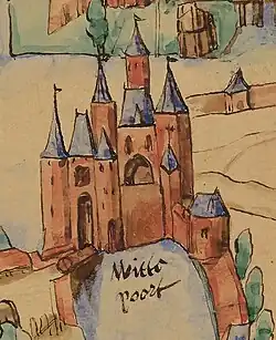 Detail van de kaart van Leiden van Pieter Sluyter