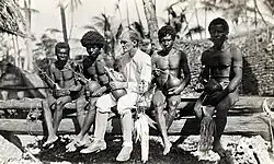 Antropoloog Bronisław Malinowski op de Kiriwina-eilanden