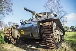 Een Shermantank ingezet bij de bevrijding, nu een monument aan de Onderstal