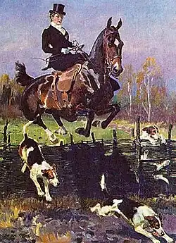 Jachtspringen in dameszadel