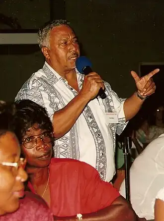 Frits Wols op het congres Schrijverschap 2000 in Paramaribo in 1997