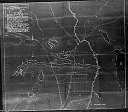 Kaart van de plaats van het bloedbad