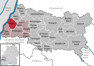 Kaart van Wyhl am Kaiserstuhl