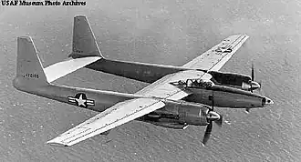 De tweede Hughes XF-11 tijdens een testvlucht in 1947