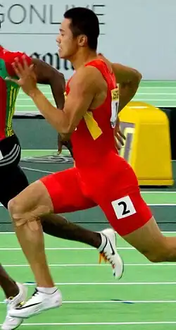 Xie Zhenye tijdens de WK indoor in 2016.