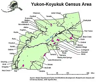 Kaart van Yukon-Koyukuk Census Area