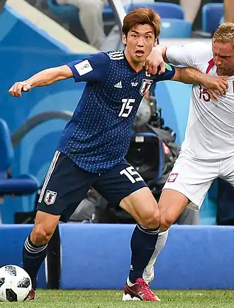 Osako als speler van Japan op het WK 2018