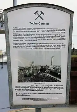 INformatiepaneel kolenmijn Caroline