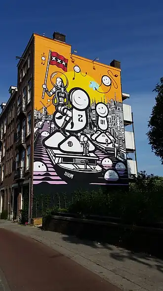 Muurschildering Zeeburgerdijk