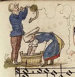 Illustratie in een initiaal B