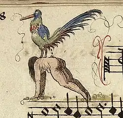 Illustratie in een initiaal K