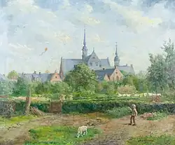 Zicht op de Sint-Dimpnakerk