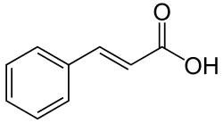 Structuurformule van trans-(E)-kaneelzuur