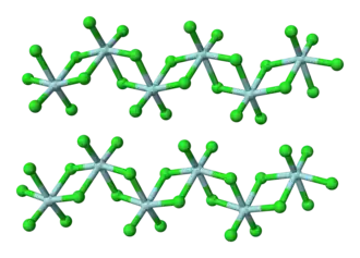 Kristalstructuur van zirkoontetrachloride  __ Zr4+&nbsp;&nbsp;&nbsp;&nbsp;&nbsp;__ Cl−