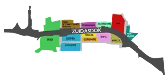 Locatie van Mahler binnen Zuidas