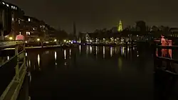 Bij avond vanaf de Eelderbrug