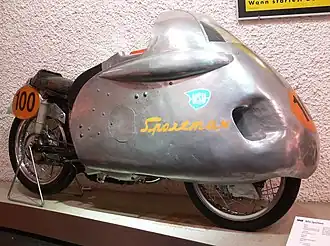 NSU Sportmax, waarmee Müller 1955 de 250cc-wereldtitel won