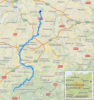 Kaart Zwickauer Mulde