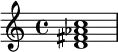  \relative c' {<d fis as c>1} 